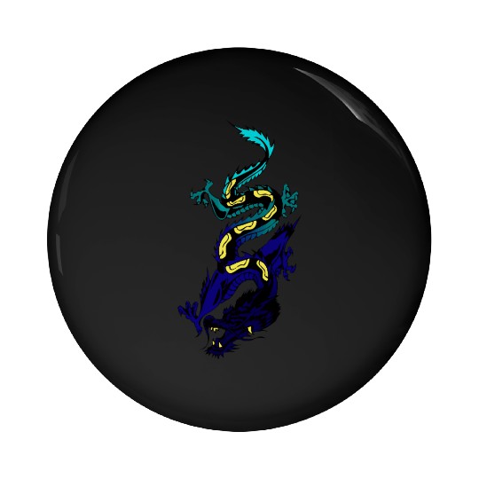 Japanese Dragon Pin Buttons