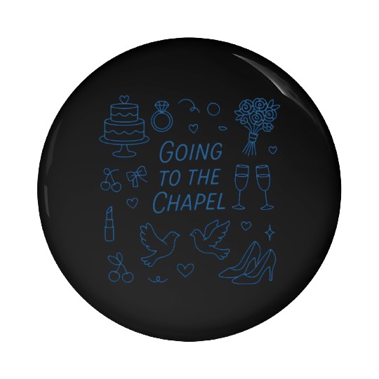 Going To The Chapel Wedding Neon Line Art Pin Buttons