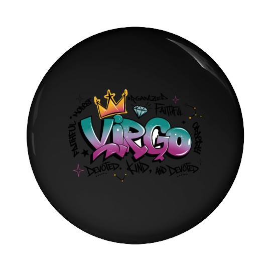 Virgo Graffiti Zodiac Art Pin Buttons