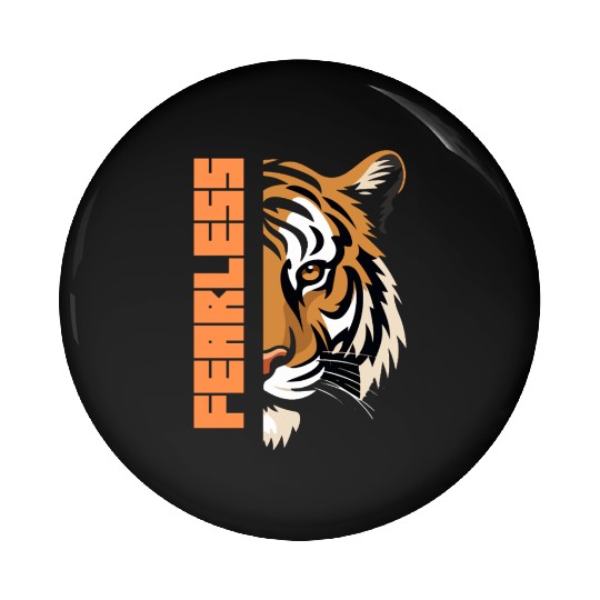 Fearless Tiger Graphic Pin Buttons