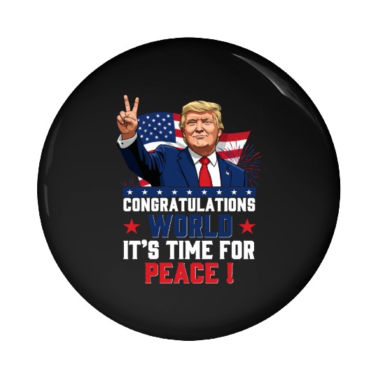 Congratulations world, It's time for peace! Pin Buttons