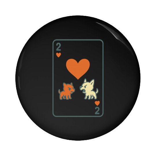 Two Angry Pups of Hearts Pin Buttons