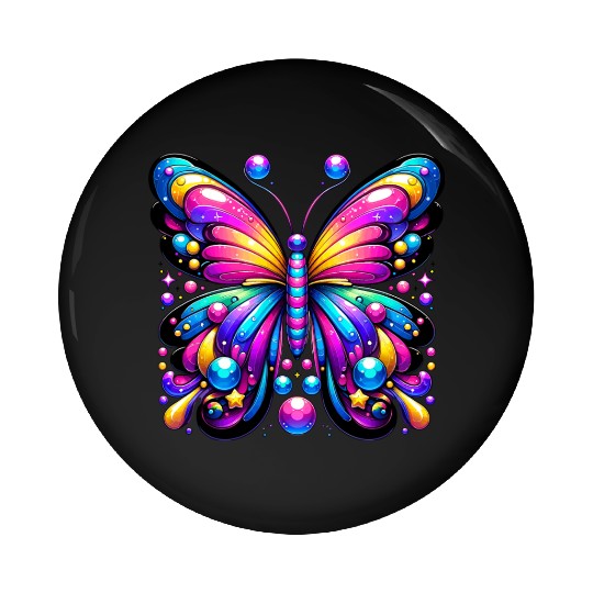 Colorburst Fantasy Butterfly Pin Buttons