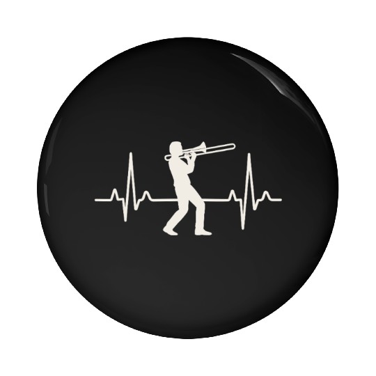 Trombone Heartbeat – Musician Brass Band Design Pin Buttons