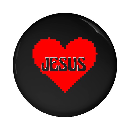 I LOVE JESUS PIXEL ART Pin Buttons