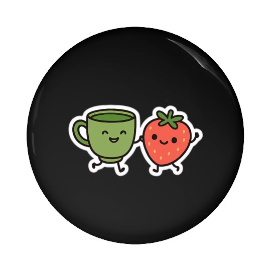 Matcha & Berry Besties Pin Buttons