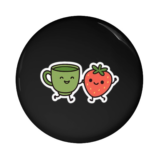 Matcha & Berry Besties Pin Buttons