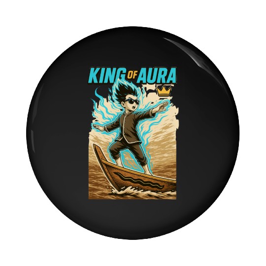 King of Aura, Pacu Jalur kid,Viral tiktok meme Pin Buttons