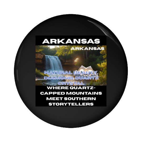 Arkansas Natural Art Pin Buttons