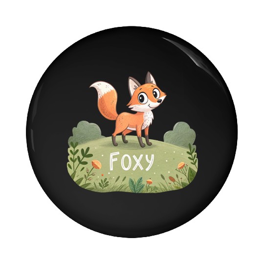 Autumn the Curious Fox Pin Buttons