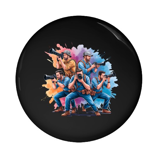 Camera Fireworks - Creatives in Action Pin Buttons