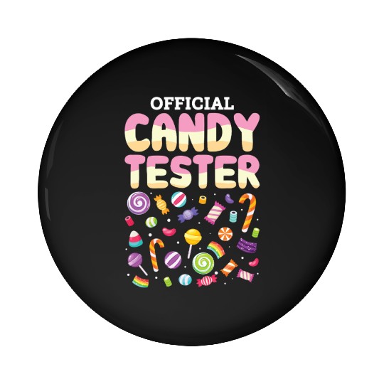 Official Candy Tester Lollipop Sweets Halloween Pin Buttons