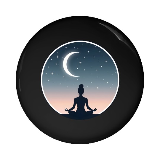 Moonlit Yoga Pose Pin Buttons