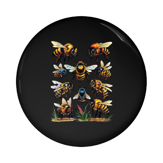 Bee Guardian Garden Flag Pin Buttons