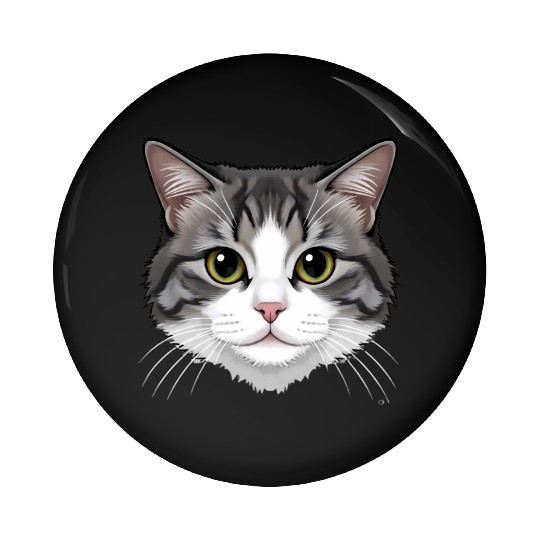 Realistic Cat Face – Feline Charm in Every Detail Pin Buttons