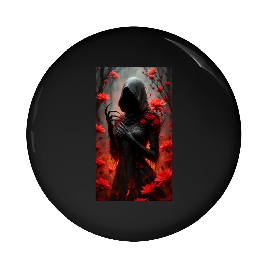 Veiled Blossom Pin Buttons