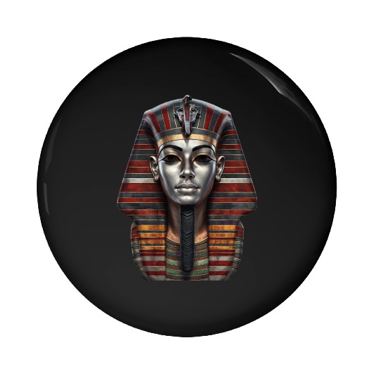 Ancient Egyptian Funerary Mask With Silver Face Pin Buttons