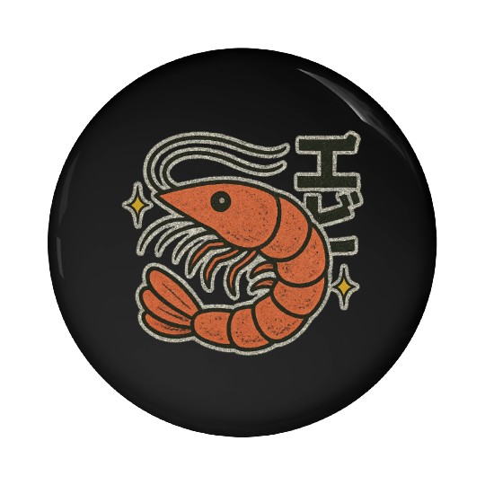 Kawaii Shrimp Japanese Pin Buttons