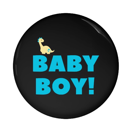 Cute Baby Boy Dinosaur – Blue Newborn Gift Design Pin Buttons