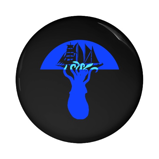 Octopus Ship Attack Sailing Sailboat Sea Monster Pin Buttons