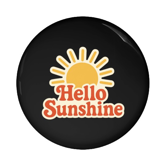 Sunrise Hello Sunshine Illustration Pin Buttons