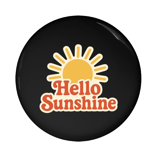 Sunrise Hello Sunshine Illustration Pin Buttons
