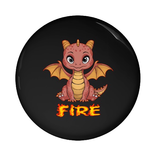 Little Pink Dragon - Just A Little Cute And Fire Pin Buttons
