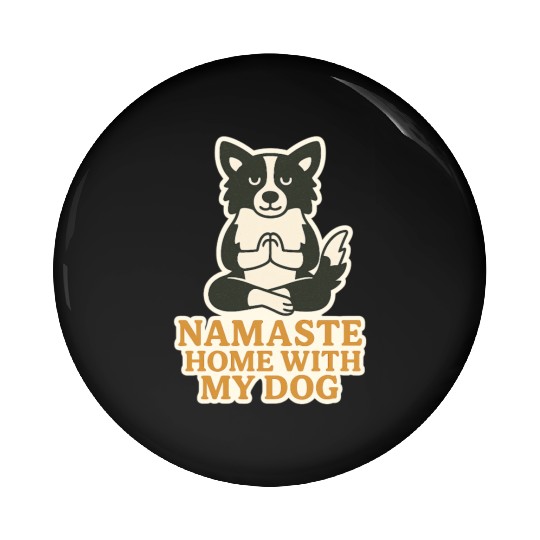 Peaceful Dog Meditation Design Pin Buttons