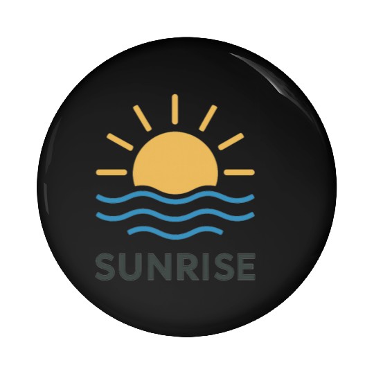Elegant Sunrise Ocean Scene Design Pin Buttons