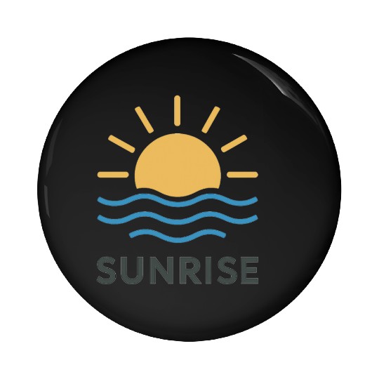 Elegant Sunrise Ocean Scene Design Pin Buttons