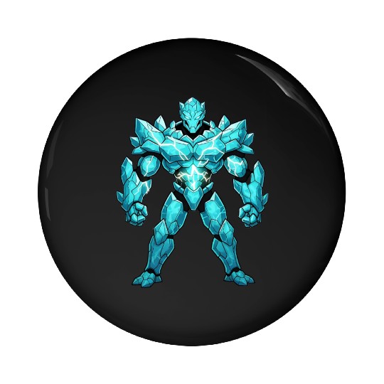 Crystal Golem Cartoon Pin Buttons