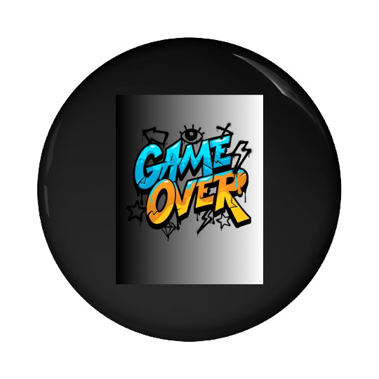 Graffiti Style Game Over Illustration Pin Buttons