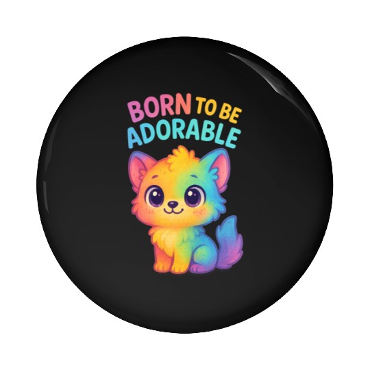 Rainbow Adorable Puppy Illustration Pin Buttons