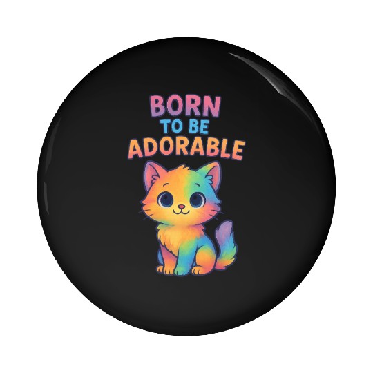 Colorful Adorable Kitten with Affirmation Pin Buttons