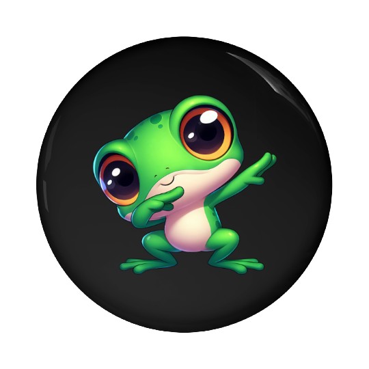 Cute frog dab gamer animal cartoon meme Pin Buttons
