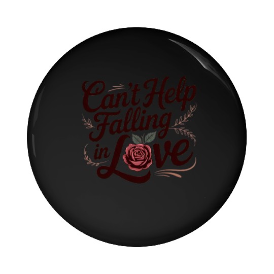 Falling in Love Floral Typography Pin Buttons