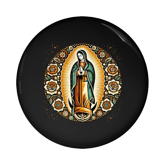 Our Lady of Guadalupe Mother Mary Art Pin Buttons