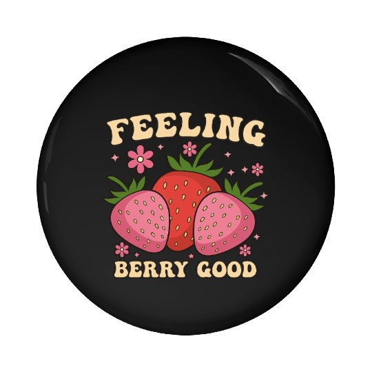 Berry Feelings Floral Illustration Pin Buttons