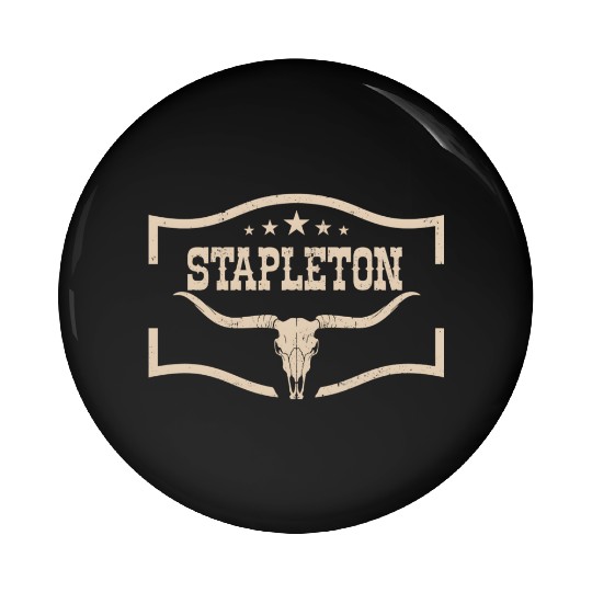 Classic Stapleton Cow Name Vintage Bull Skull Pin Buttons