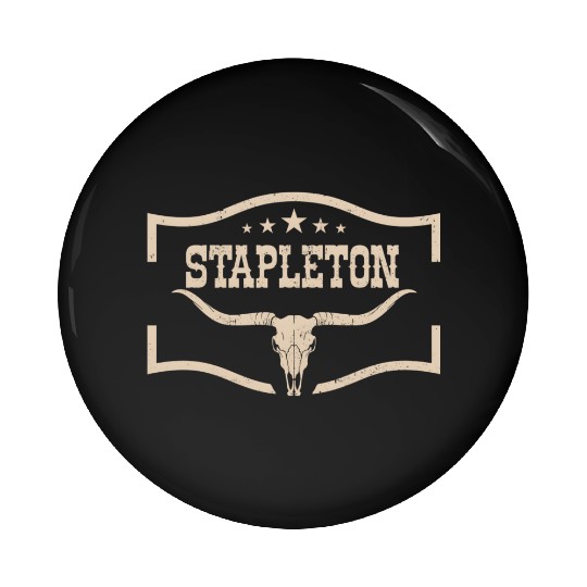 Classic Stapleton Cow Name Vintage Bull Skull Pin Buttons