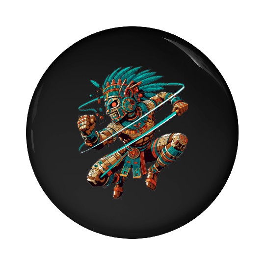 Aztec Warrior - Inca Maya Mayans Pin Buttons