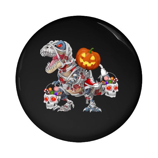 Pumpkin Riding Zombie Mummy Dinosaur Halloween Pin Buttons