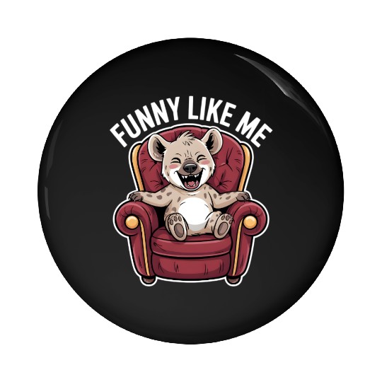 Funny Hyena Cub on Throne Pin Buttons