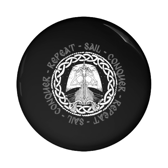 Viking Mythology Pagan Sail Conquer Repeat Pin Buttons