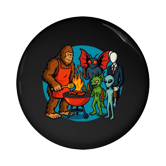 Cryptid Cookout Pin Buttons