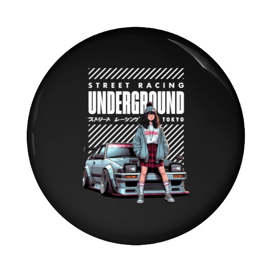 Japanese Underground Street Racing - JDM Car Pin Buttons