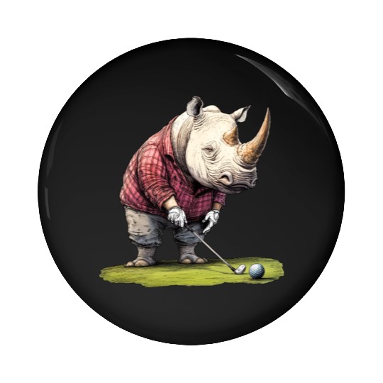 Rhinoceros Golfer / Golf Rhinoceros Pin Buttons