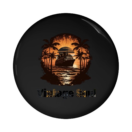 Sunset Cruise Nautical Design Pin Buttons