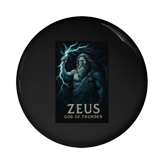 Zeus God of Thunder Mythology Design Pin Buttons