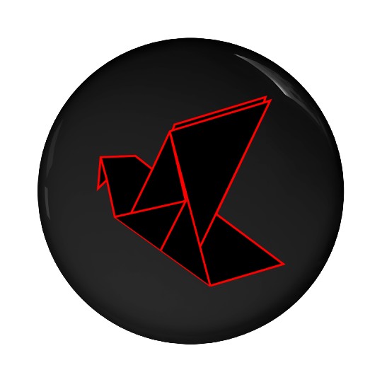 Origami Phoenix Outline Pin Buttons